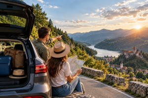 mașină închiriată pentru road trip